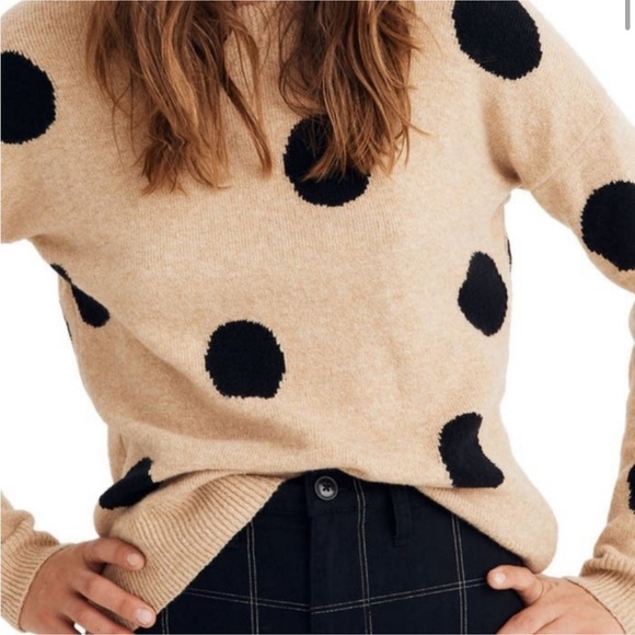 Madewell Graystone Polka Dot Coziest Yarn Sweater in Heather Camel - Picture 3 of 4